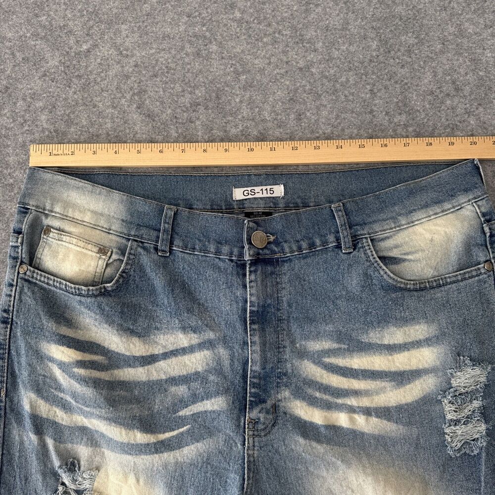 GS-115 Mens High Rise Skinny Distressed Stretch Blue Jeans Size 42 - Picture 9 of 14